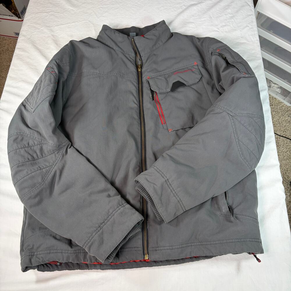VTG Eddie Bauer Mens gray work barn jacket, goose down stuffing. Size L. canvas - Picture 2 of 9
